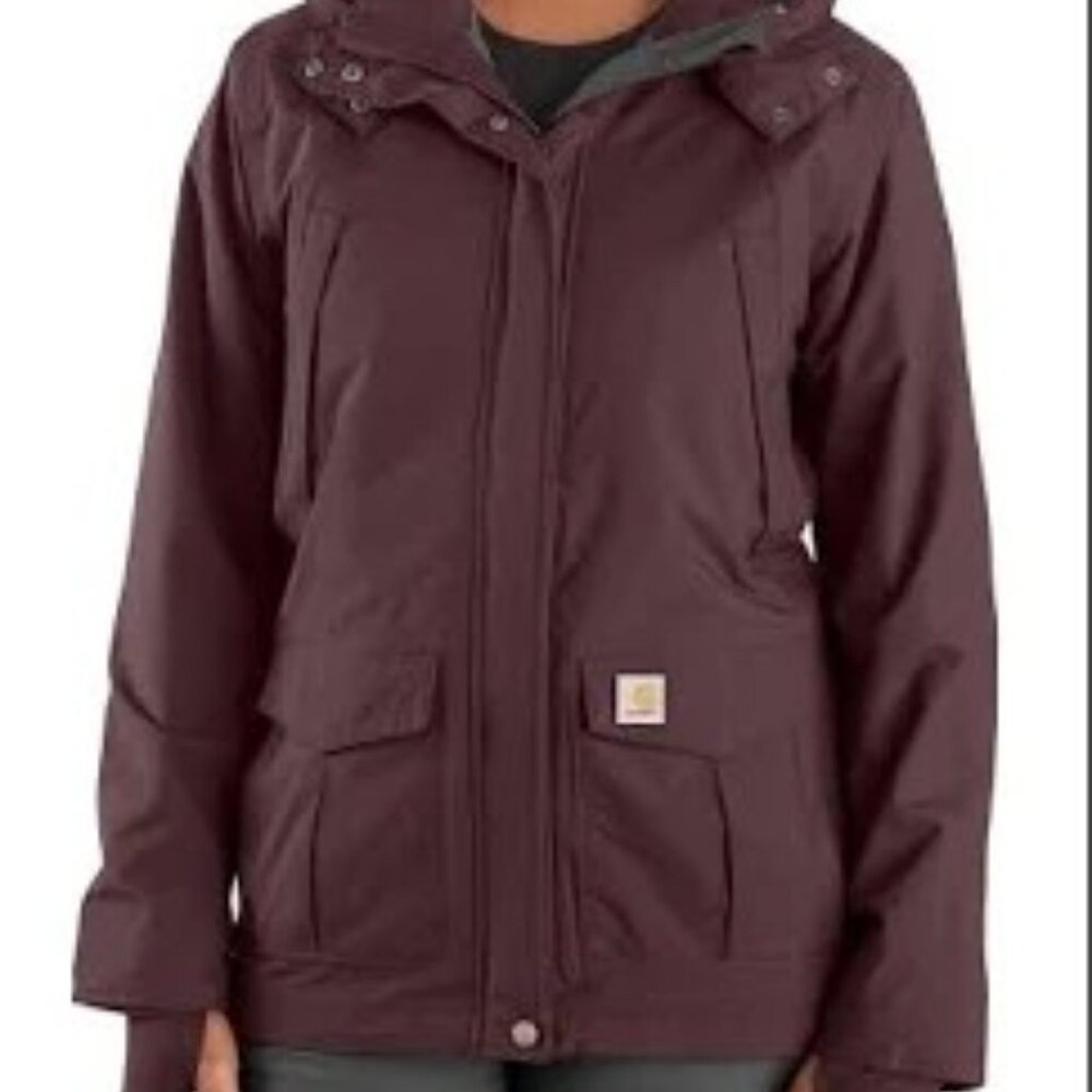 Carhartt Storm Defender Shoreline Jacket Women’s Medium Blackberry Waterproof - Picture 2 of 6